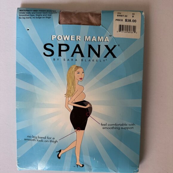 Spanx Power Mama Maternity Mid-Thigh Shaper Size B Smoothing Support - Picture 1 of 6